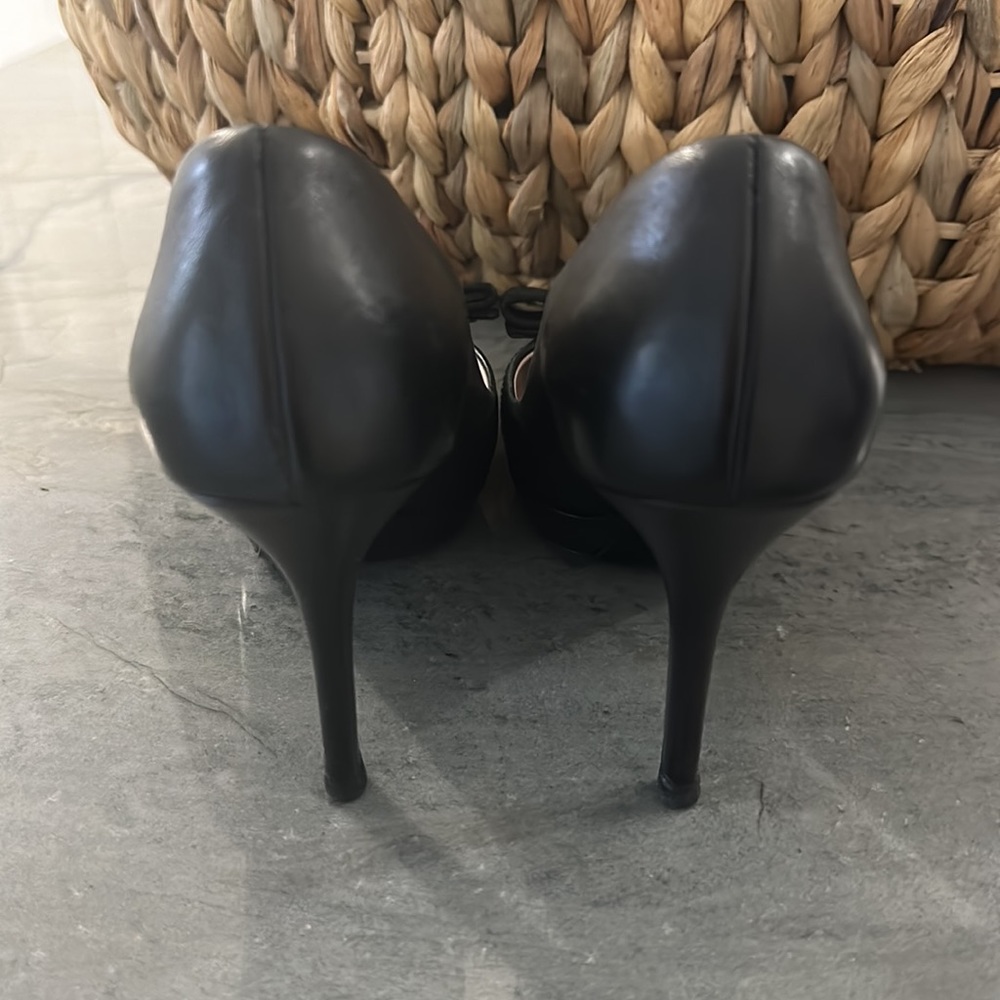Black Peep Toe Pumps - Picture 2 of 4